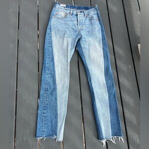 Levi's Women's Straight Leg Jeans - Light and Dark Blue